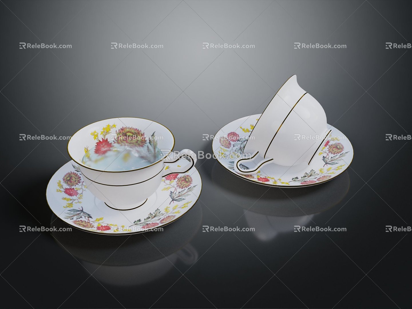 Modern Tea Cup Mug Coffee Cup Enamel Cup 3d model