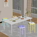 Cute Macaron Color Stackable Round Plastic Stools For Modern Home Dining And Casual Indoor Use