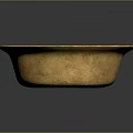 Artisan Crafted Golden Bowl Shaped Sculptural Carving With Smooth Polished Surface