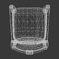 Wooden Frame Dining Chair with Red Leather Upholstered Seat and Backrest