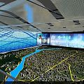 Commercial Equipment for Urban Planning Display with Large Screens and Detailed Model in Exhibition Hall