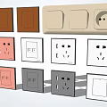 Modern socket switch socket 3d model