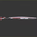 Futuristic Red And White Streamlined Aerospace Spaceship Model With Reflection