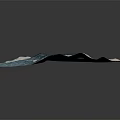 Detailed Colored Terrain Model With Rolling Mountain Peaks And Blue Pink White Shades