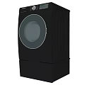 Black Front Load Washing Machine With Digital Control Panel And Base Drawer 3d model