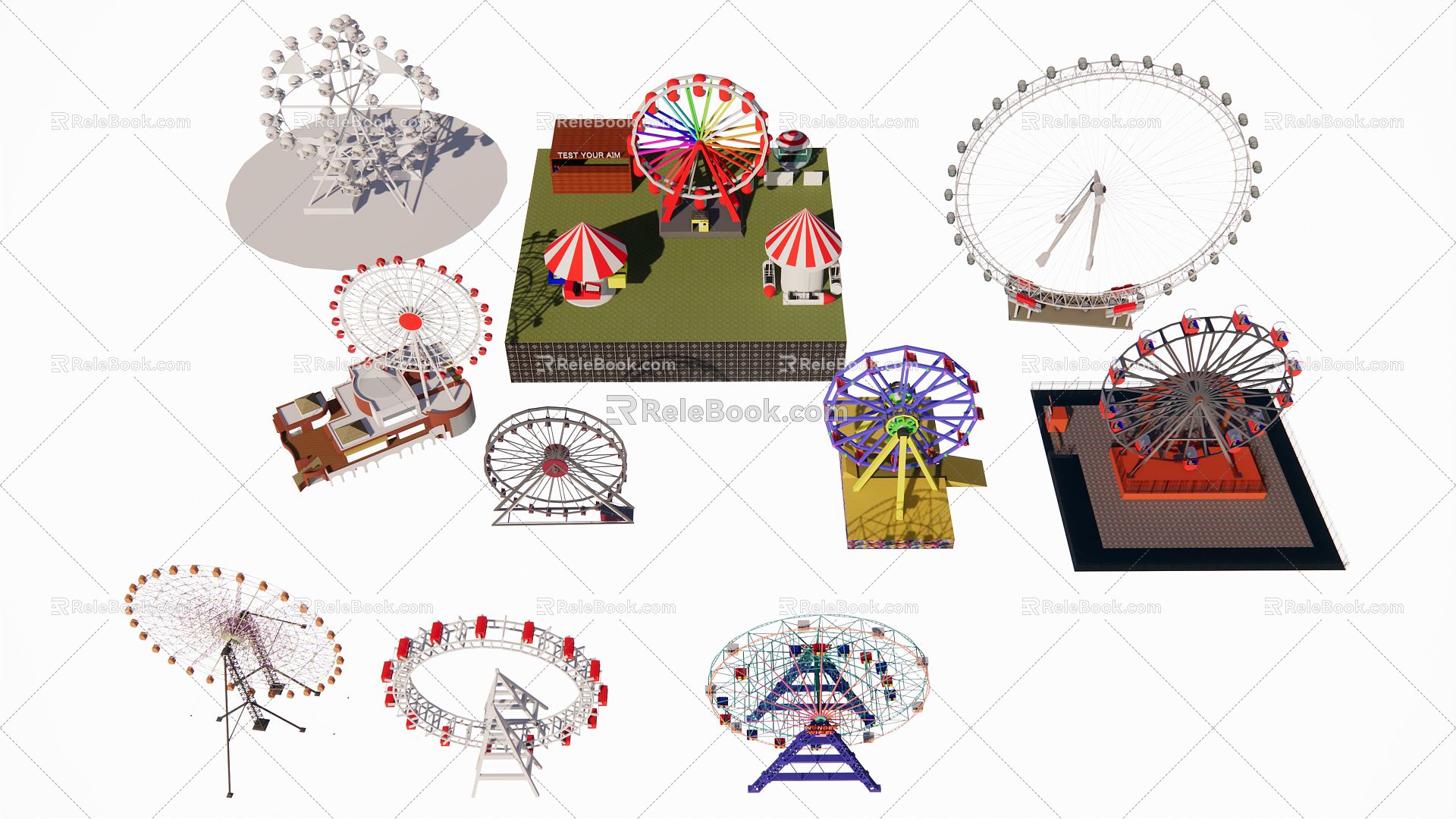 Modern Ferris Wheel 3d model