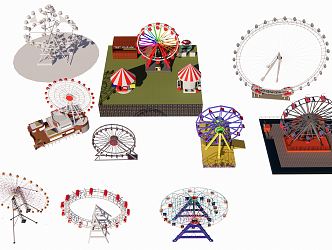 Modern Ferris Wheel 3d model