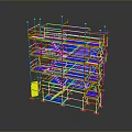 Iron frame large iron frame iron frame house factory industrial iron frame iron ladder rigid ladder work frame rigid scaffold 3d model
