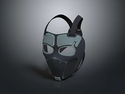 Black And Gray Protective Mask With Modern Design For Daily Household Use 3d model