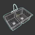 Durable Stainless Steel Double Bowl Kitchen Sink With Faucet Modern Practical Design