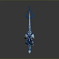 Fierce Mythical Dinosaur With Blue White Scales Crystalline Spiked Back And Red Tongue