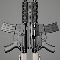 Modern Tactical Rifle Design With Black Handguard Magazine Silver Stock And Rail 3d model