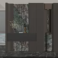 Modern Entryway Design With Decorative Wall Wooden Cabinets Marble Floor And Decorative Items