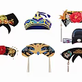 Traditional Chinese Decorative Pendant Ornaments With Floral Designs Golden Patterns And Tassels
