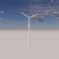 Industrial Wind Turbine Equipment With Rotating Blades And Tall Tower Structure