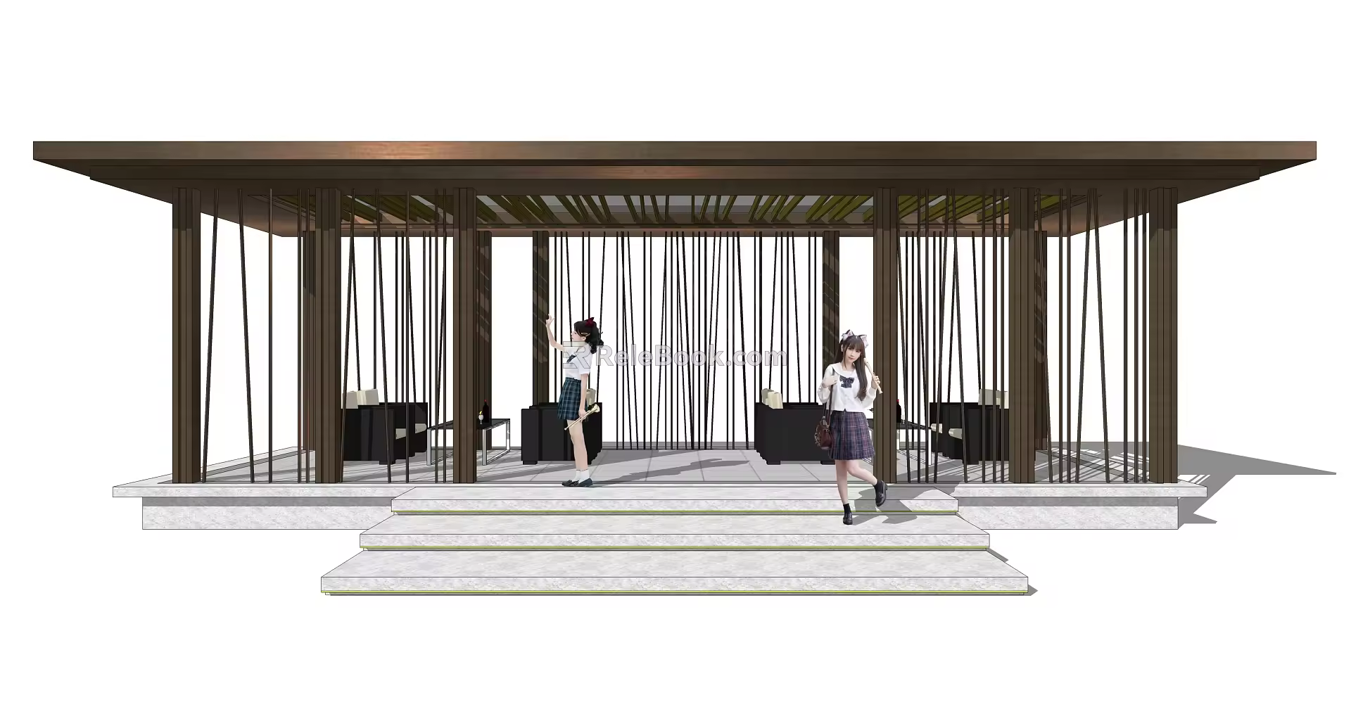 Modern gallery pavilion gallery 3d model