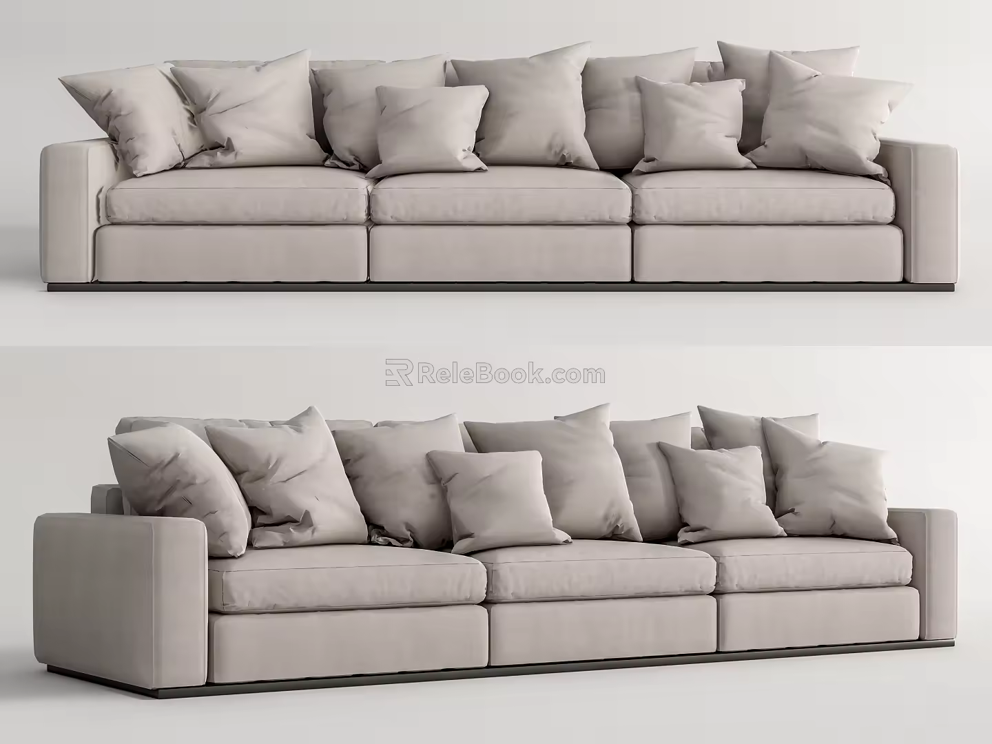 Modern three-seat sofa multiplayer sofa 3d model