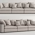 Modern three-seat sofa multiplayer sofa 3d model