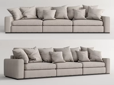 Modern three-seat sofa multiplayer sofa 3d model