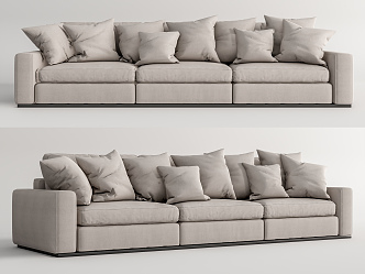 Modern three-seat sofa multiplayer sofa 3d model