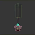 Traditional Decorative Incense Burner With Rising Smoke And Ornate Design