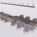 Modern Dining Table And Chair Set With Sleek Design And Comfortable Seats 3d model