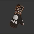 Steampunk Character Mechanical Gloves With Leather Straps And Metallic Plates