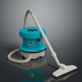 Modern Blue Vacuum Cleaner With Long Hose And Detachable Cleaning Head