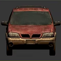 Vintage Red and Gold Minivan with Roof Rack and Classic Exterior Design