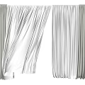 Elegant Flowy Curtains in White and Gray Tones for Modern Interior