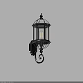 Vintage Outdoor Wall Light With Black Metal Frame Glass Shade And Warm Illumination