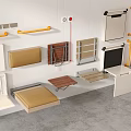 Wall Mounted And Freestanding Storage Units With Wooden Metal And Beige Finishes For Home Organization