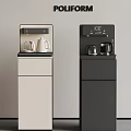 Beige and Black Standing Water Dispensers with Digital Temperature Display and Kettles