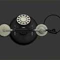 Retro Vintage Telephone With Metal Base Curved Receiver And Coiled Cord