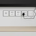 Modern socket TV socket combination 3d model
