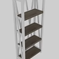 Modern White X Frame Multi tier Storage Shelf With Wooden Shelves For Home