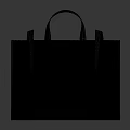 Black Leather Tote Bag With Structured Design Logo Detail And Leather Handles