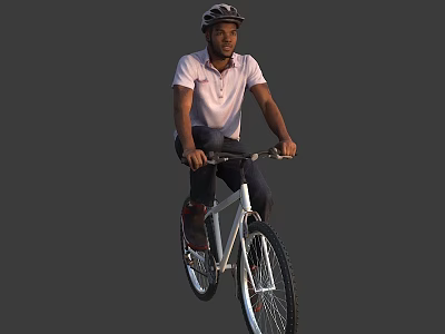 man on a bicycle 3d model
