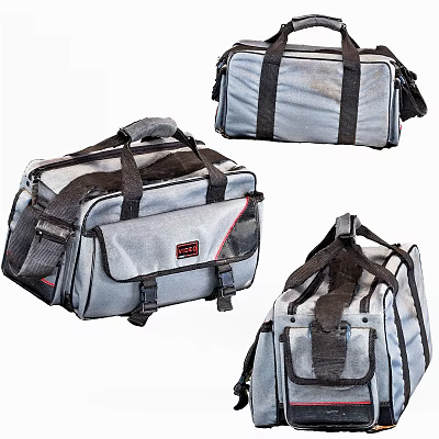 Gray Heavy Duty Utility Bag With Reinforced Handles Multiple Compartments And Adjustable Straps 3d model