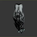 Game Fantasy Creature Character With Blue Antlers White Eyes And Gray Feathery Fur