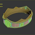 Ornate Golden Double Layer Bracelet Clothing Accessory With Geometric Patterns And Carved Details