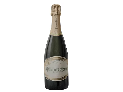 Elegant Perrier Jouët Champagne Bottle With Gold Label And Classic Cork 3d model
