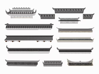 Chinese-style Eaves Tiles Eaves Line Eaves Building Components Eaves 3d model