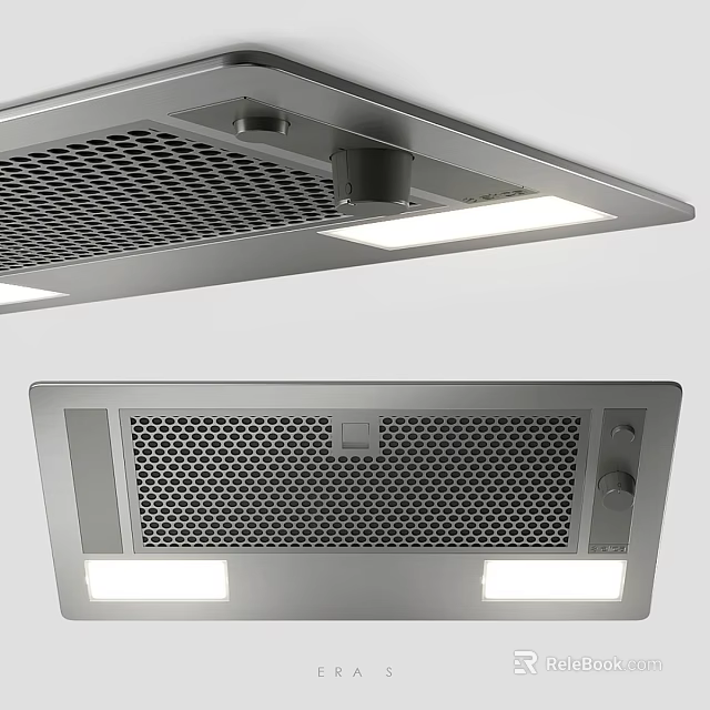 Sleek Stainless Steel Kitchen Range Hood With Mesh Filter And LED Lights For Modern Kitchens 3d model 