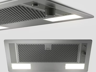 Sleek Stainless Steel Kitchen Range Hood With Mesh Filter And LED Lights For Modern Kitchens 3d model