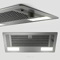 Sleek Stainless Steel Kitchen Range Hood With Mesh Filter And LED Lights For Modern Kitchens