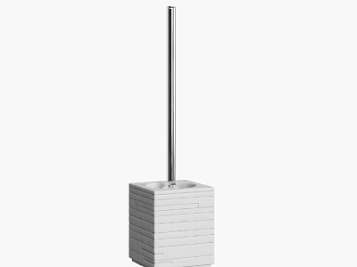 Sleek White Toilet Brush Holder With Modern Design For Bathroom Cleaning Supplies 3d model