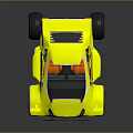 Yellow Futuristic Concept Car With Unique Design Black Glass Windows And Stylish Wheels