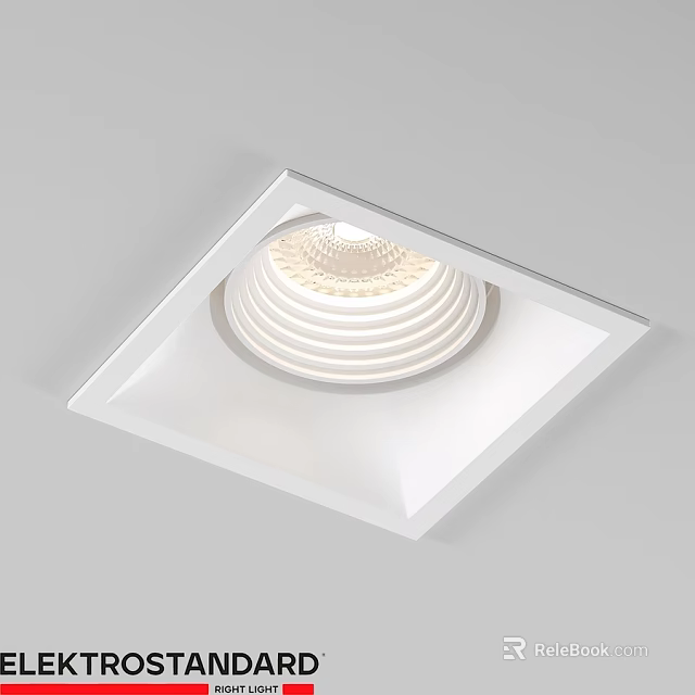 Modern Recessed Downlight Spotlight With Square Frame And White Finish Design 3d model 