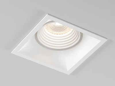 Modern Recessed Downlight Spotlight With Square Frame And White Finish Design 3d model